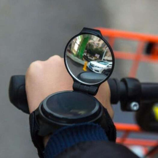 Bicycle Rearview Mirror Wristband Arm 360 Degrees Rotation Black