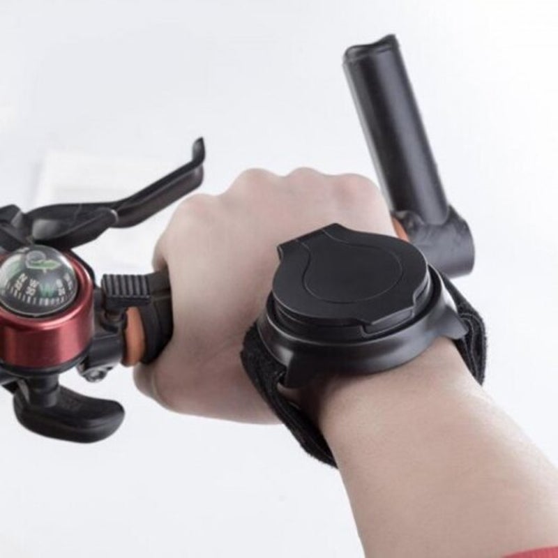 Bicycle Rearview Mirror Wristband Arm 360 Degrees Rotation Black