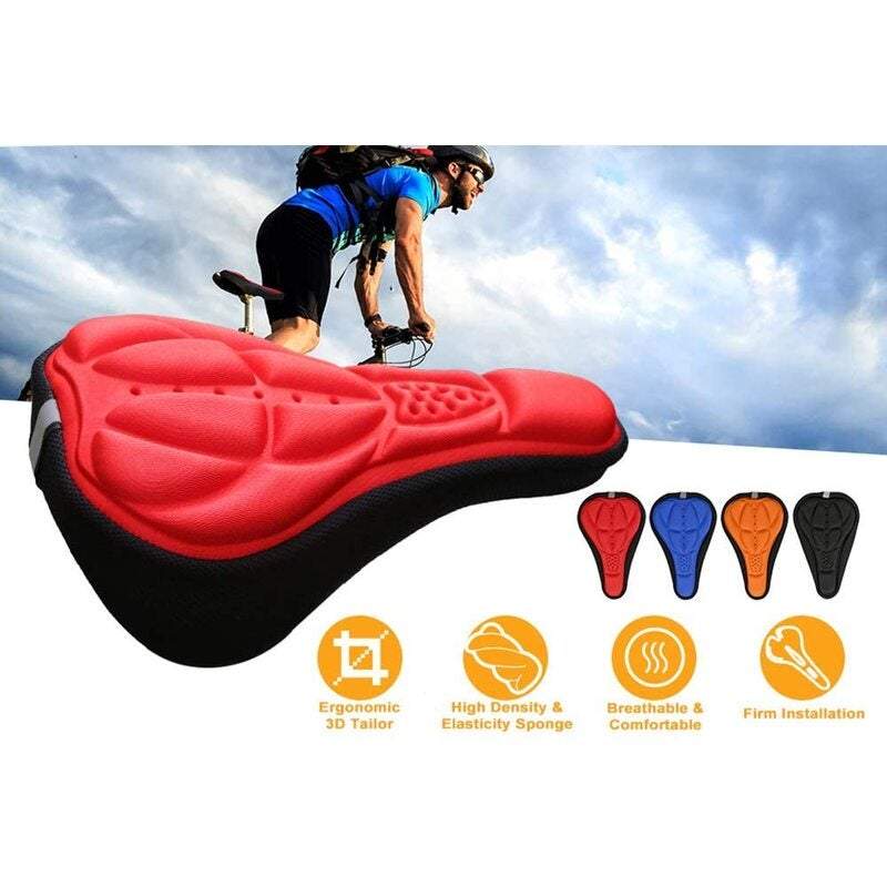 Cushions Covers Bicycle Seat 3D Gel Ultra Soft Suitable For Mountain Bike Riding Men Women Red