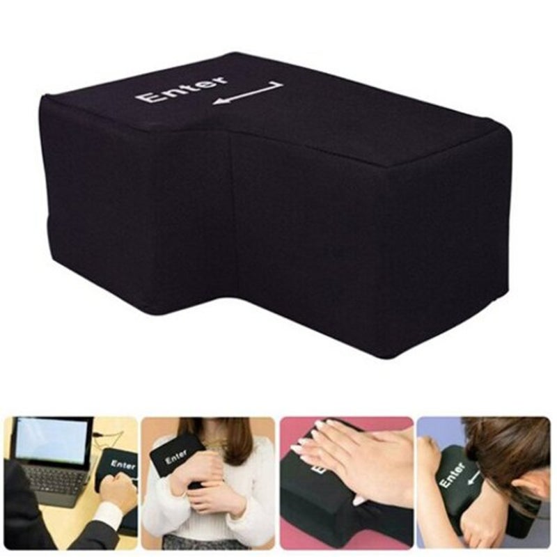 Big Enter Button Design Nap Pillow Black