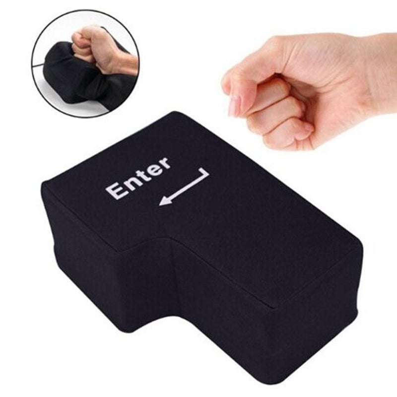 Big Enter Button Design Nap Pillow Black