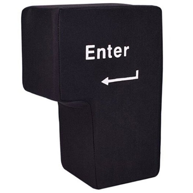 Big Enter Button Design Nap Pillow Black