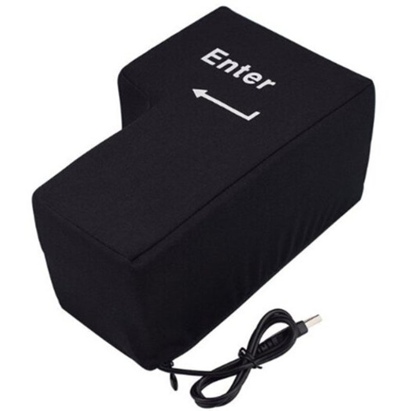 Big Enter Button Design Nap Pillow Black