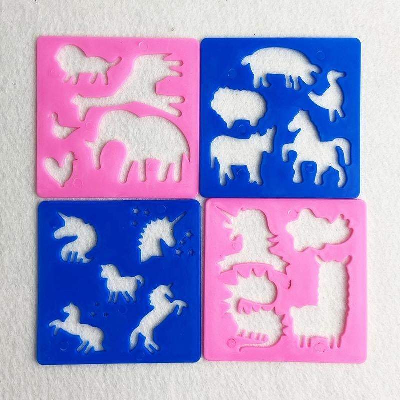 Diy Kids Craft Black Scratching Paper With Stencils