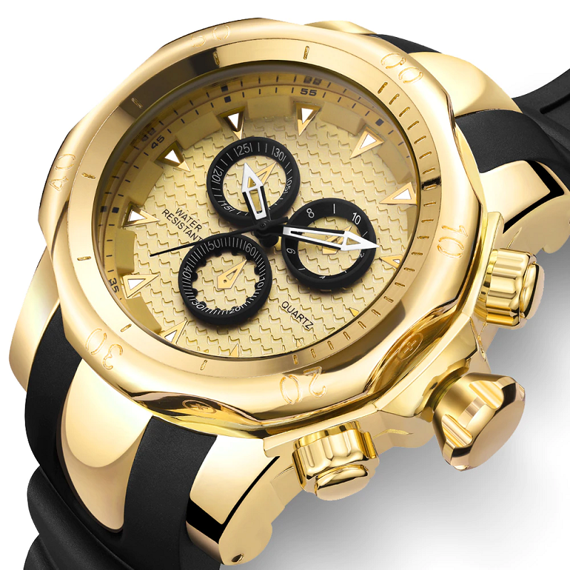 Veile Studios Men's Creative Fashion Big Dial Chronograph Quartz Sport Watch