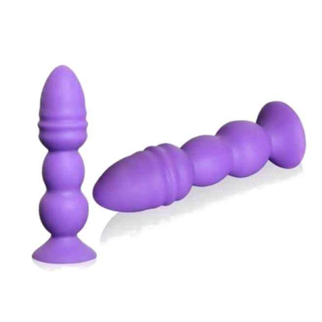Big Purple Silicone Butt Plug Beads Unisex Large Anal Sex Toys
