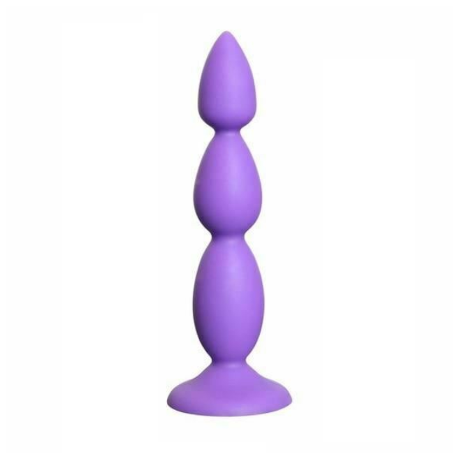 Big Purple Silicone Butt Plug Beads Unisex Large Anal Sex Toys