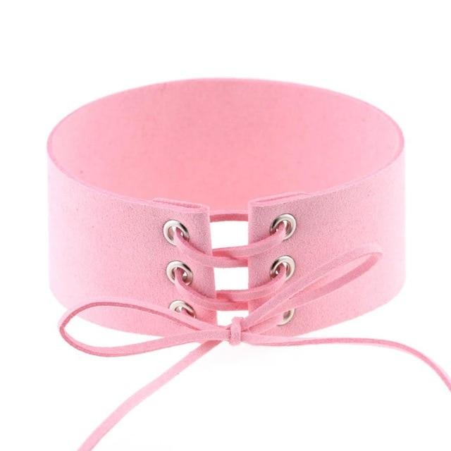Bdsm Lace Up Collar Sexy Submissive Choker Necklace Bondage Restraints