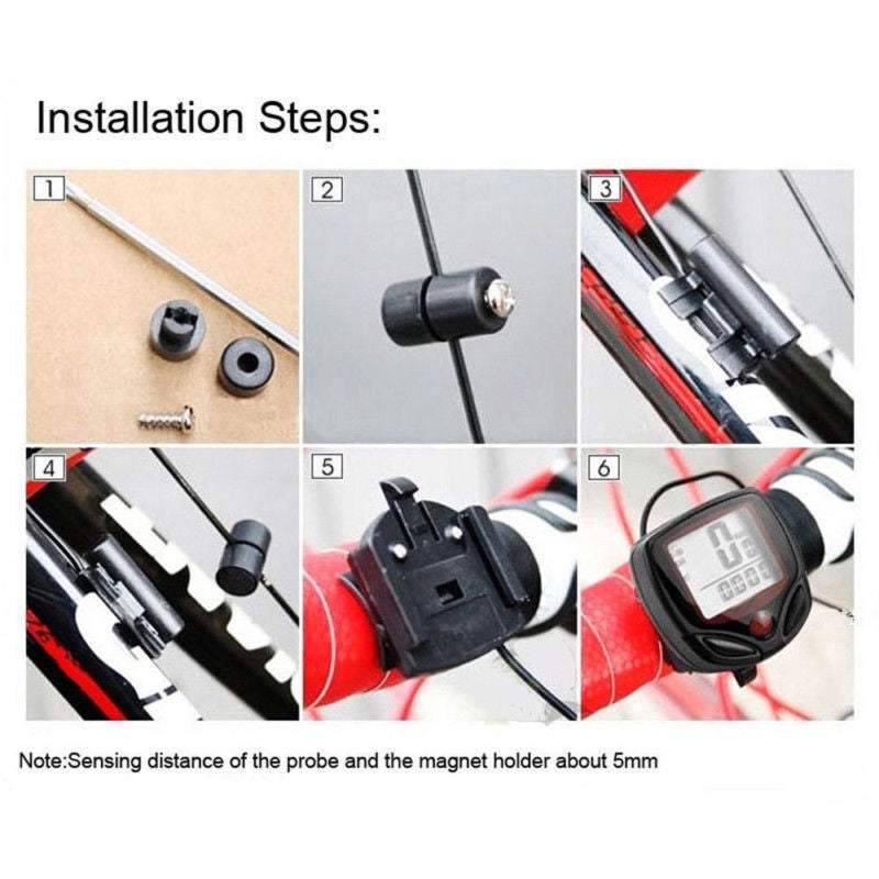 Bike Accessories Bicycle Computer Odometer Speedometer Lcd Waterproof 14 Functions