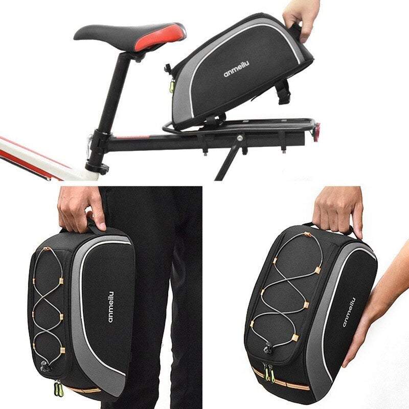 Saddle Bags Panniers Bike Trunk 8L Bicycle Water Resistant Rack With Waterproof Rain Cover