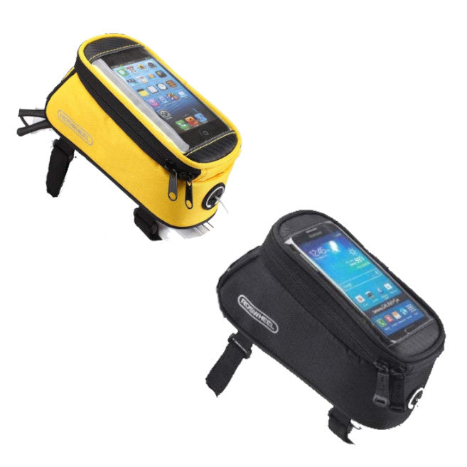 Bike Phone Holders Cycling Bicycle Front Top Tube Frame Bag Transparent Pouch Audio Extension Line