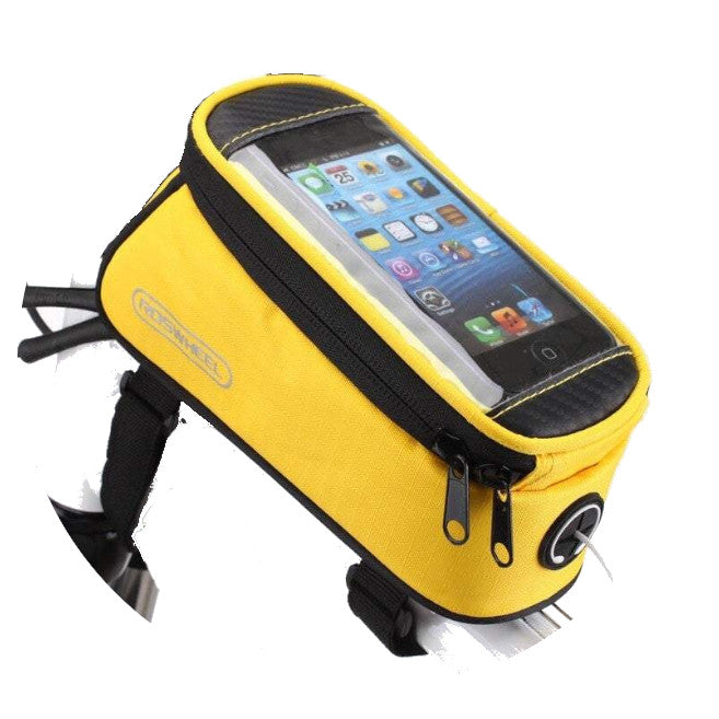 Bike Phone Holders Cycling Bicycle Front Top Tube Frame Bag Transparent Pouch Audio Extension Line