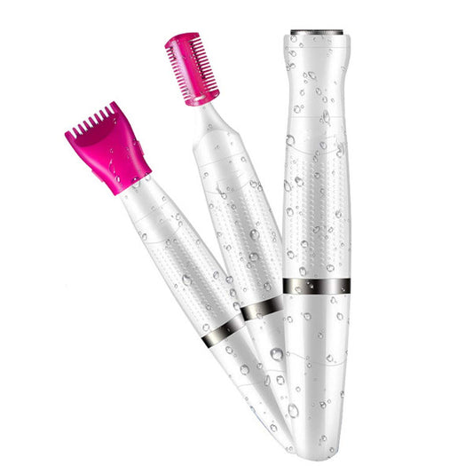 Bikini Trimmer For Women 3 In 1 Electric Ladies Shaver Facial Hair Painless Removal Eyebrow Waterproof Razo White