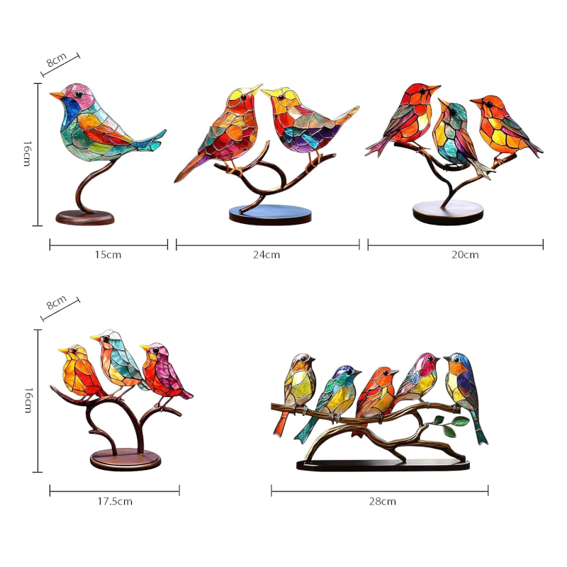 Birds On Branch Desktop Ornaments Home Decor For Bedroom Living Room And Office