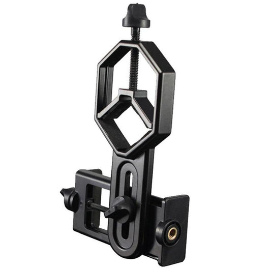 Black Metal / Abs Cellphone Adapter Mount Microscope Spotting Scope Telescope Clip Bracket Phone Stand Holder