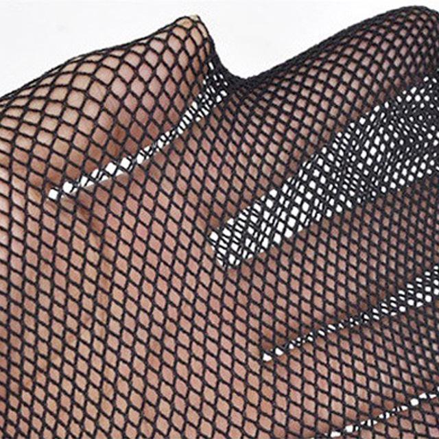 Black Fishnet Stockings Lingerie Mesh One Size Stretchy Durable For Women