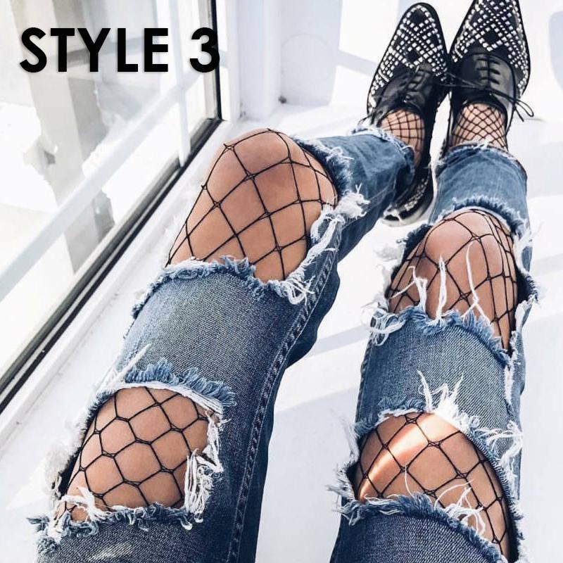 Black Fishnet Stockings Lingerie Mesh One Size Stretchy Durable For Women