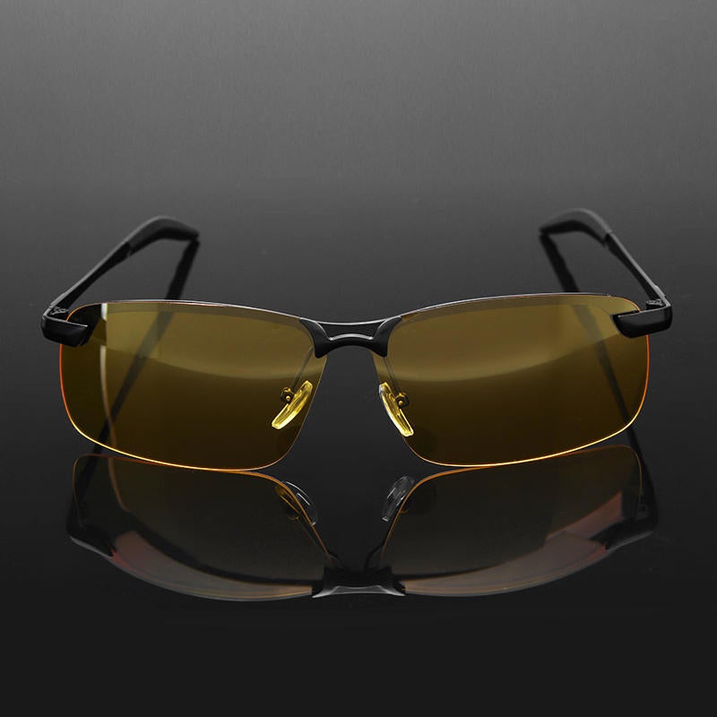 Black Frame Night Driving Anti Glare Glasses Polarized Uv400 Sunglasses Rainy Driver Safety