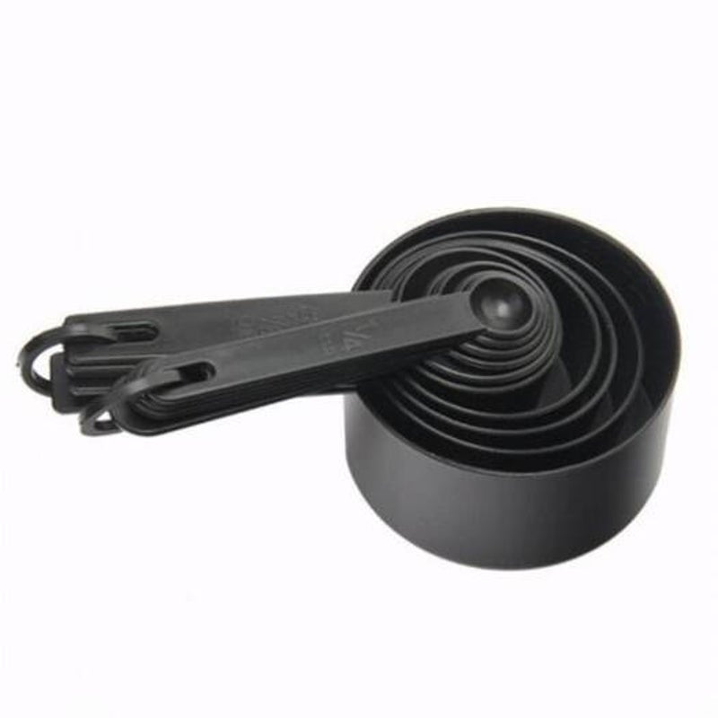 Black Plastic Measuring Cups 10Pcs / Lot Spoon Kitchen Tools For Baking Coffee Tea