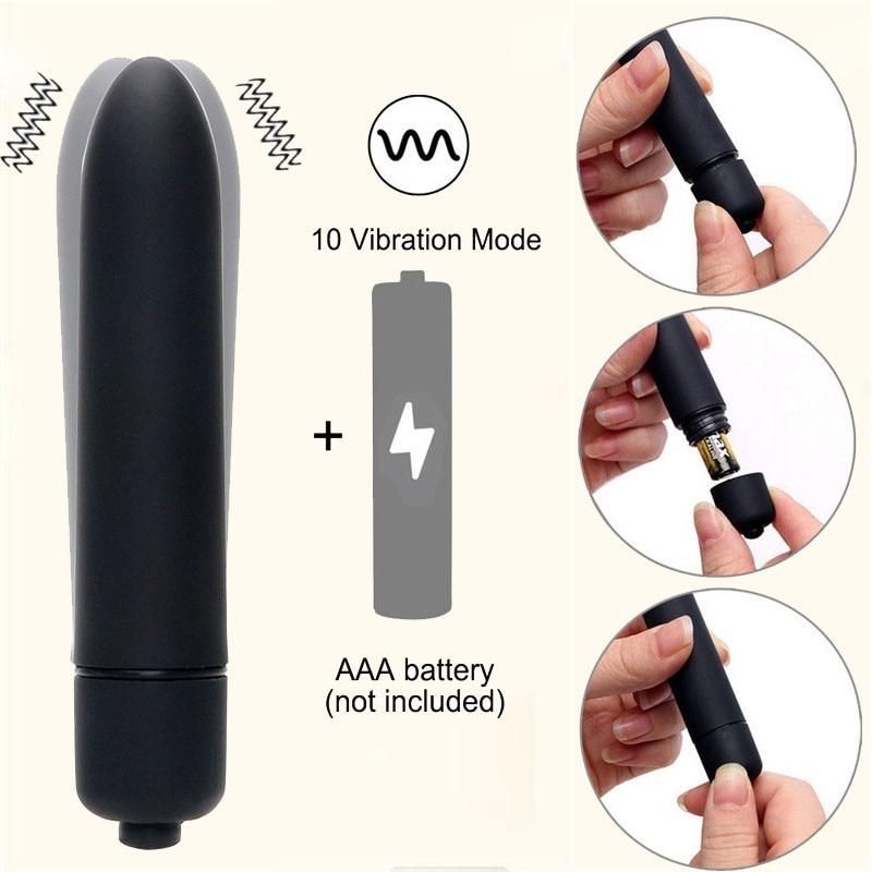 Powerful Black Mini G Spot Vibrator 10 Speeds Waterproof