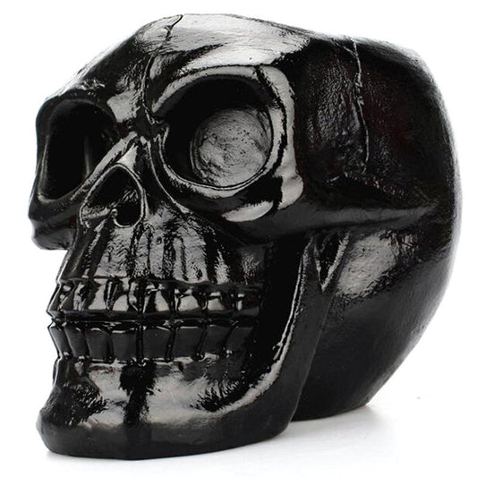 Black Skull Desktop Pen Holder Storage Case Resin Pencil Organizer Decoration
