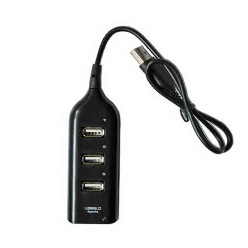 Black Usb 2.0 Hi Speed 4 Port Splitter Hub Adapter For Pc Computer 6J13 Ping