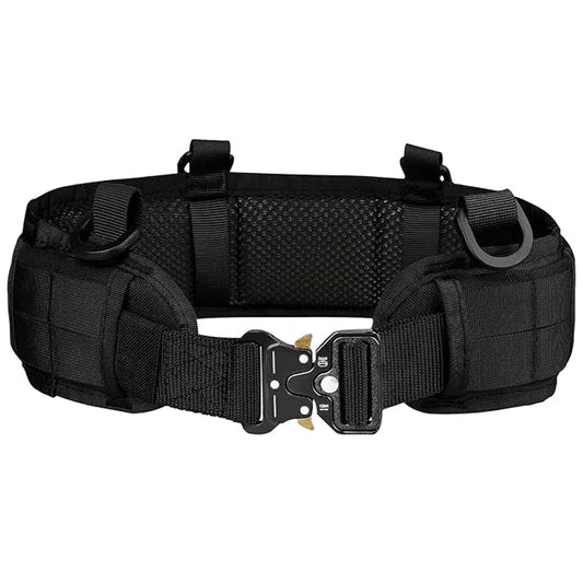 Black Tactical Battle Belt Set Padded Molle Outer & Nylon Inner