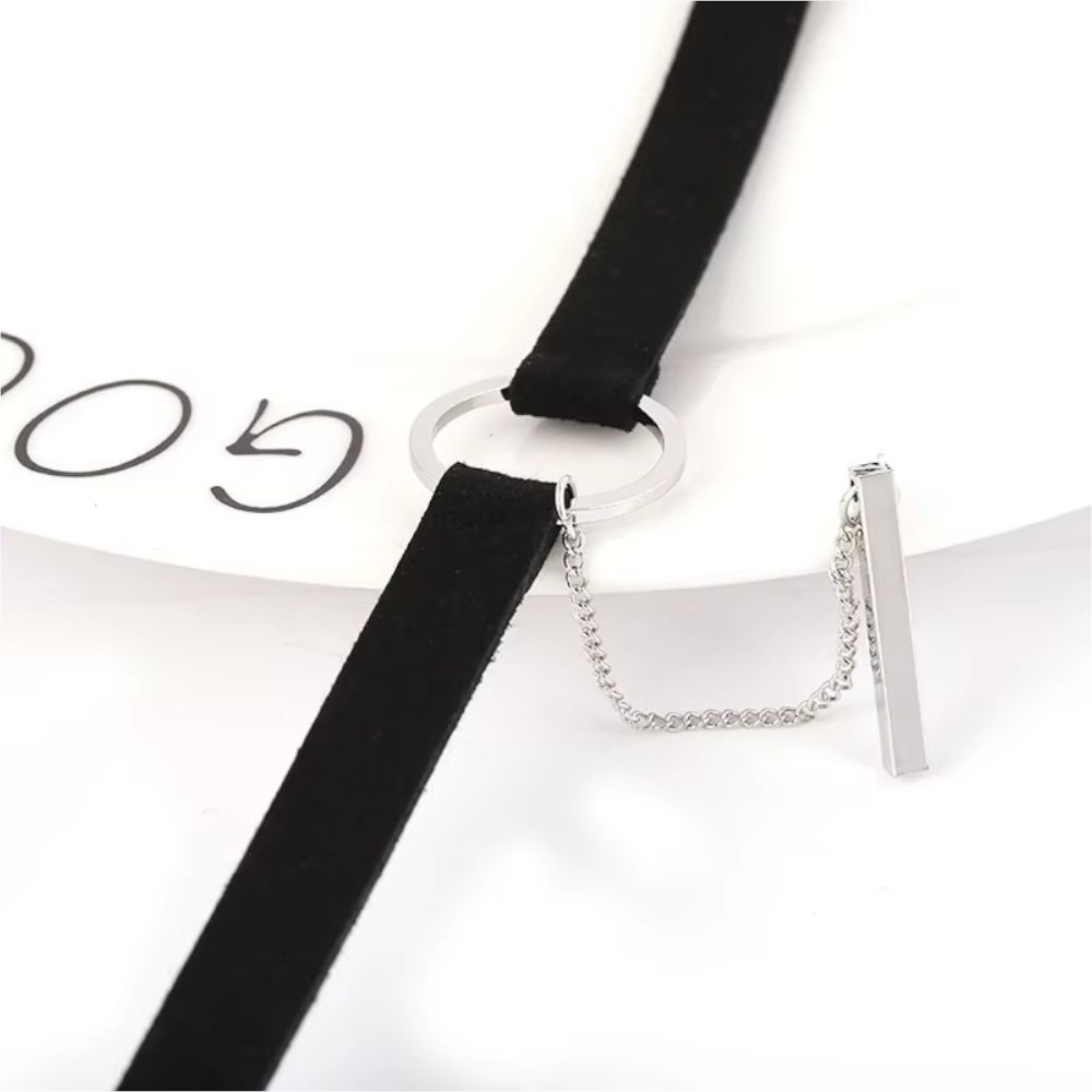 Black Brown Velvet Choker Boho Dainty Rope Bar Pedant Circle Necklaces For Women