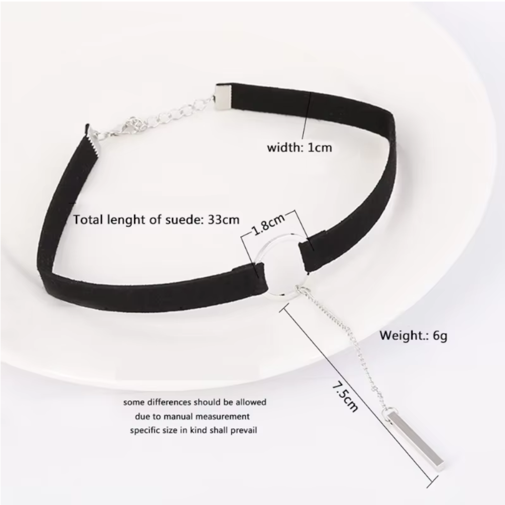 Black Brown Velvet Choker Boho Dainty Rope Bar Pedant Circle Necklaces For Women