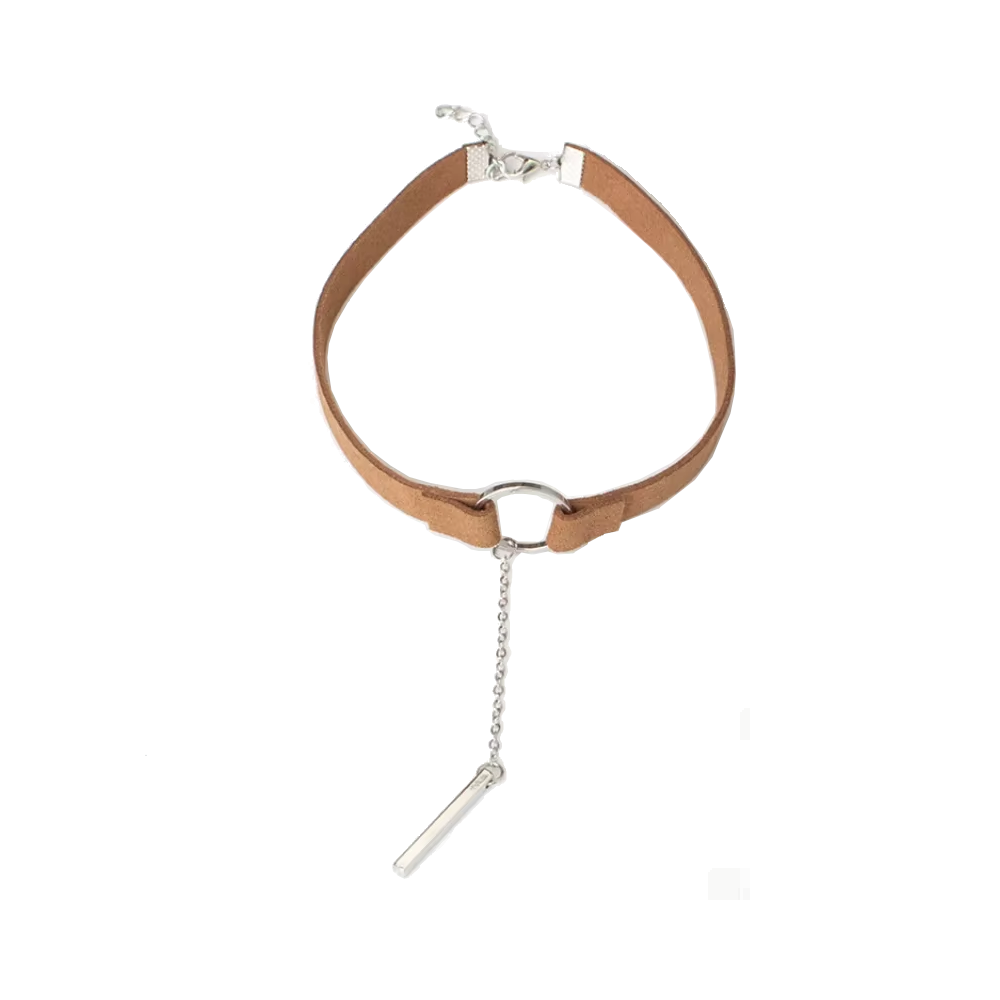 Black Brown Velvet Choker Boho Dainty Rope Bar Pedant Circle Necklaces For Women