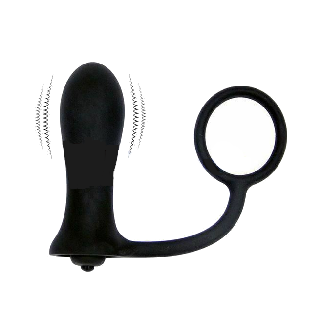 Anal Vibrator Cock Ring Testicle Male Prostate Massager