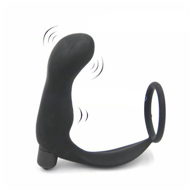 Anal Vibrator Cock Ring Testicle Male Prostate Massager
