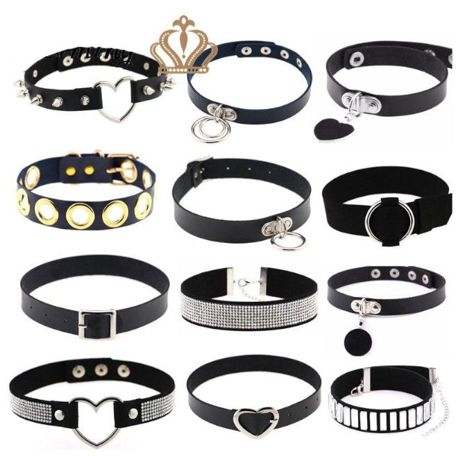 Black Collar Choker Slave Submissive Bondage Kink Fetish Restraint