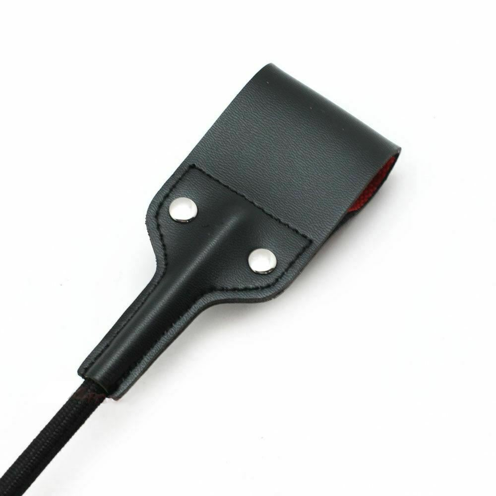 Black Leather Silicone Riding Crop Bdsm Sex Whip Impact Toy Fetish Kink
