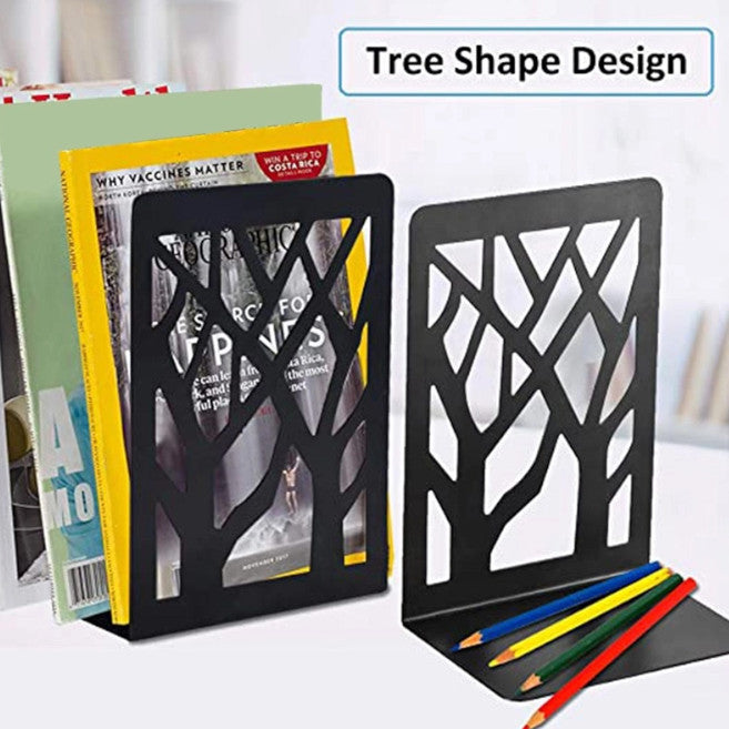 Black Metal Non Slip Bookend Bracket Heavy End Office Stopper Desk Organizer Holder Bookends Accessories