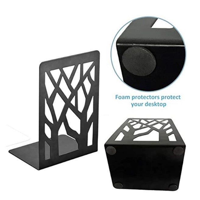 Black Metal Non Slip Bookend Bracket Heavy End Office Stopper Desk Organizer Holder Bookends Accessories