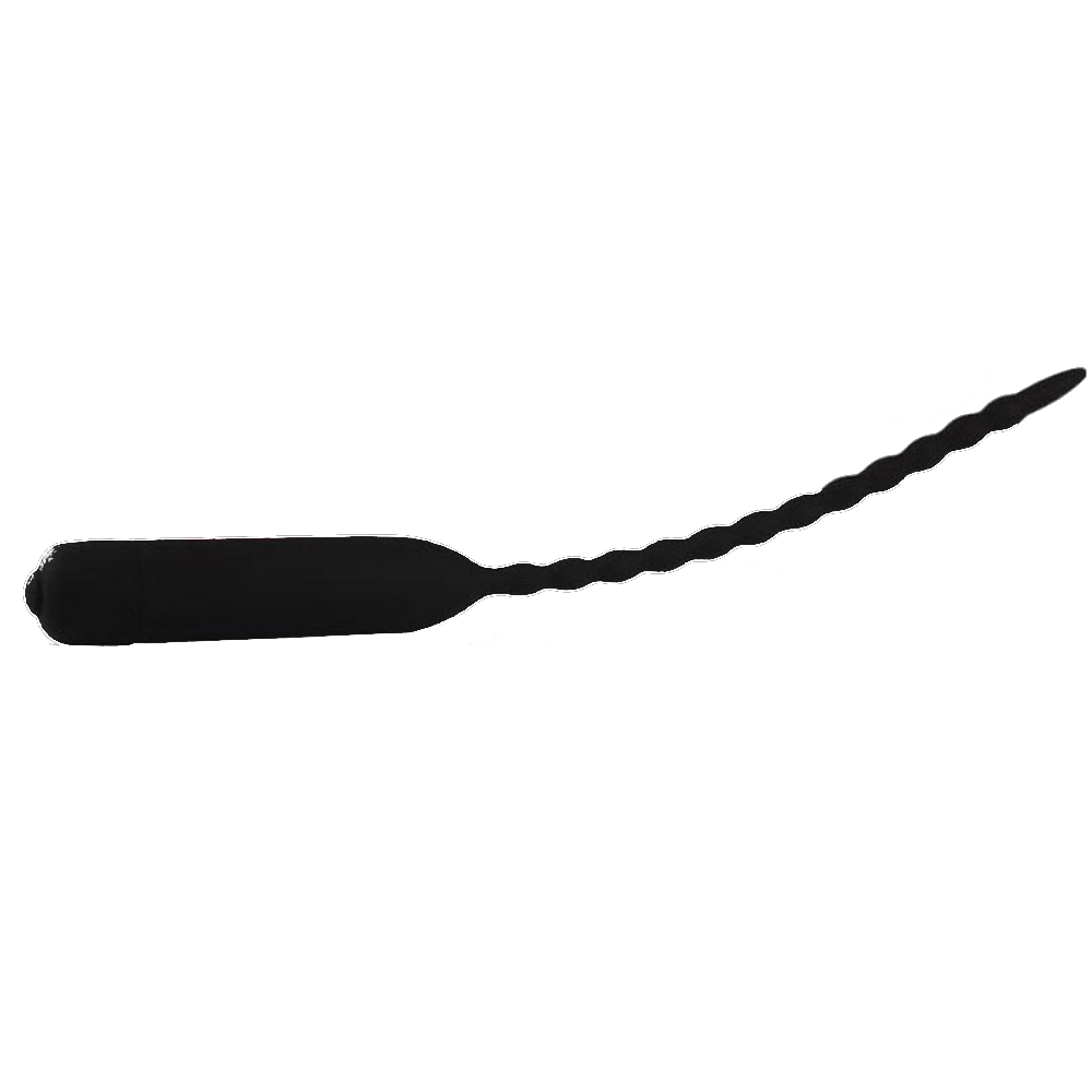 Black Pink Silicone Urethral Sound Beaded Penis Plug Vibrator