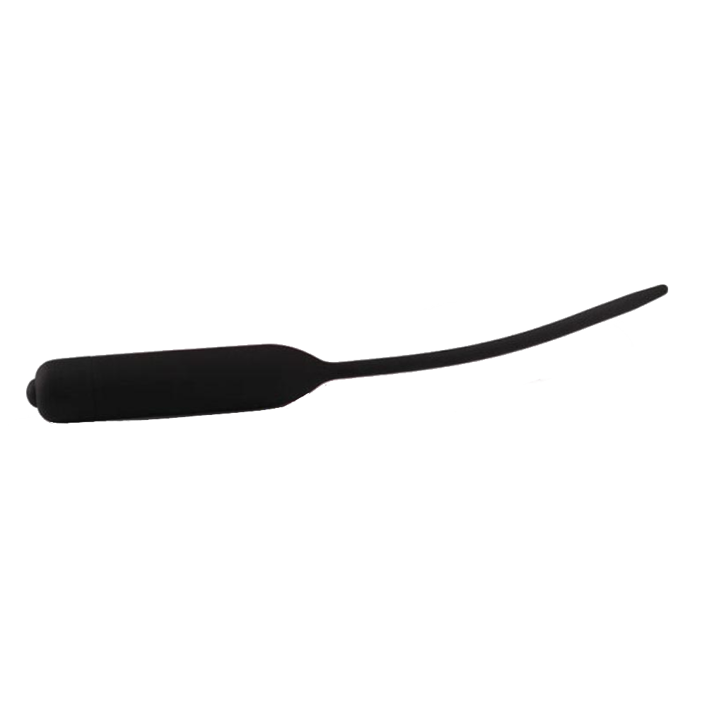 Black Pink Silicone Urethral Sound Beaded Penis Plug Vibrator