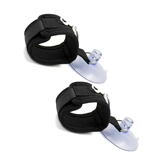 Black Suction Cup Handcuffs Ankle Cuffs Shower Restraints Bdsm Bondage