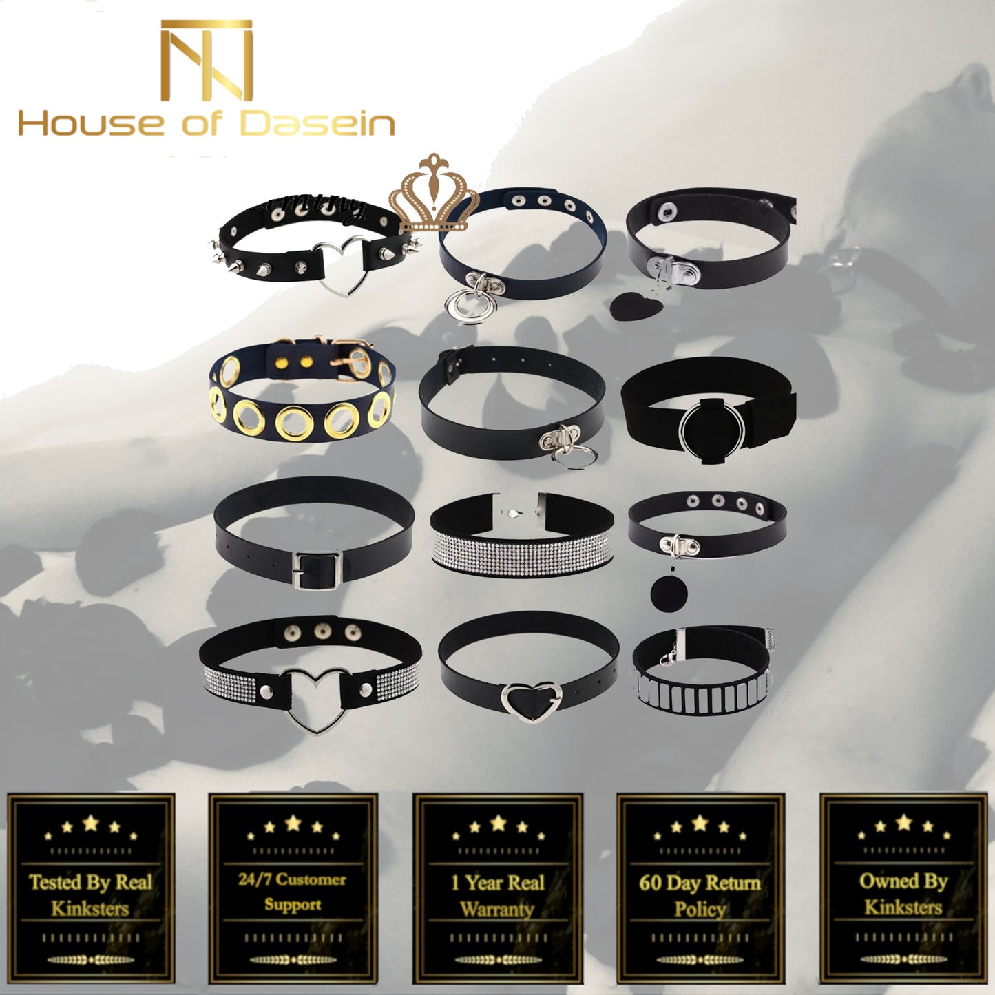 Black Collar Choker Slave Submissive Bondage Kink Fetish Restraint