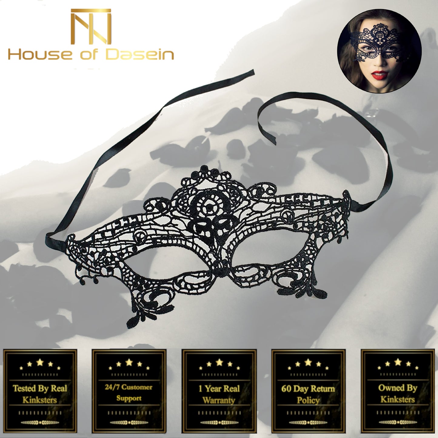 Black Lace Sexy Erotic Eye Mask Cosplay Bondage Kink Bdsm Fetish Restraints