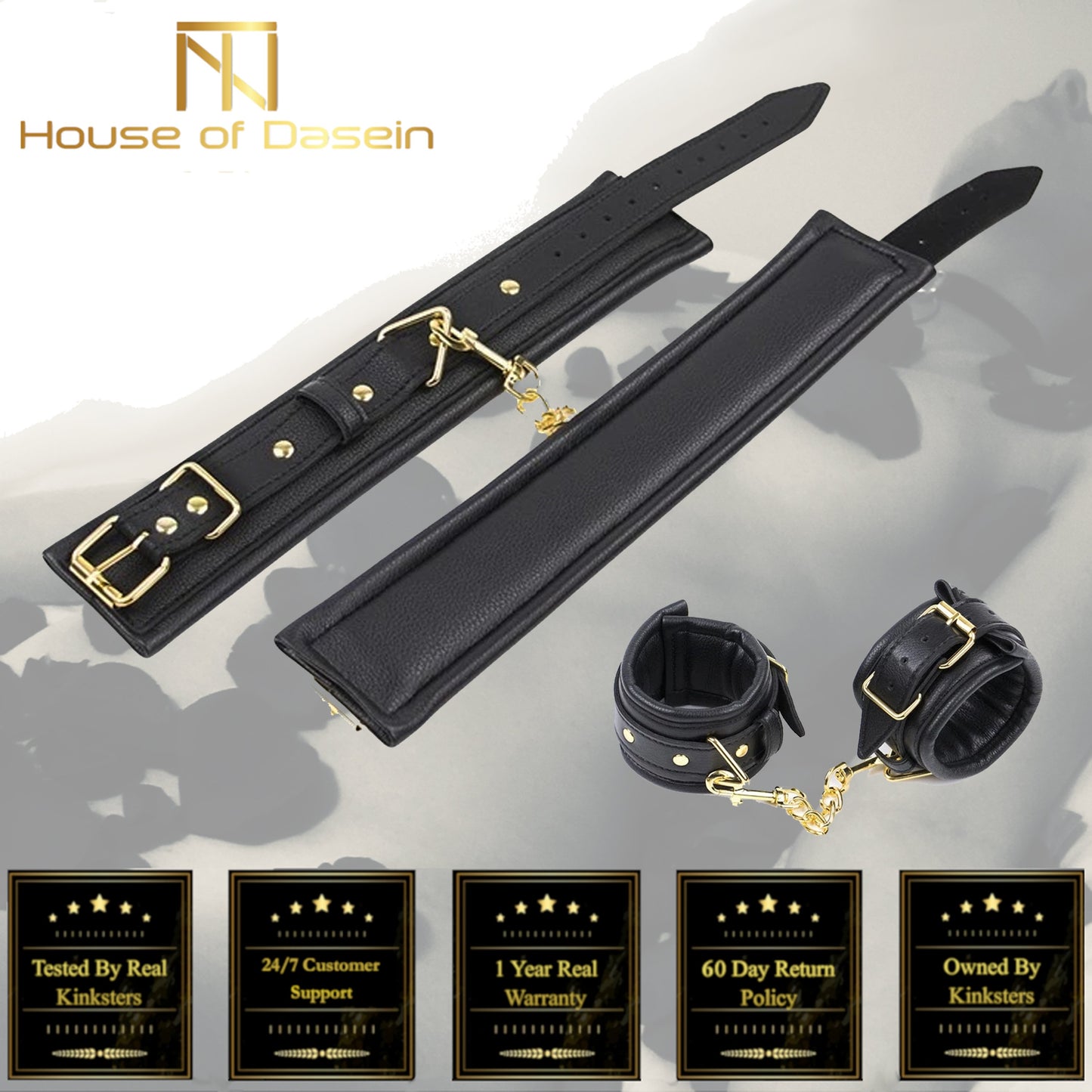 Soft Black Hand Ankle Cuffs Bondage Restraints Bdsm Fetish