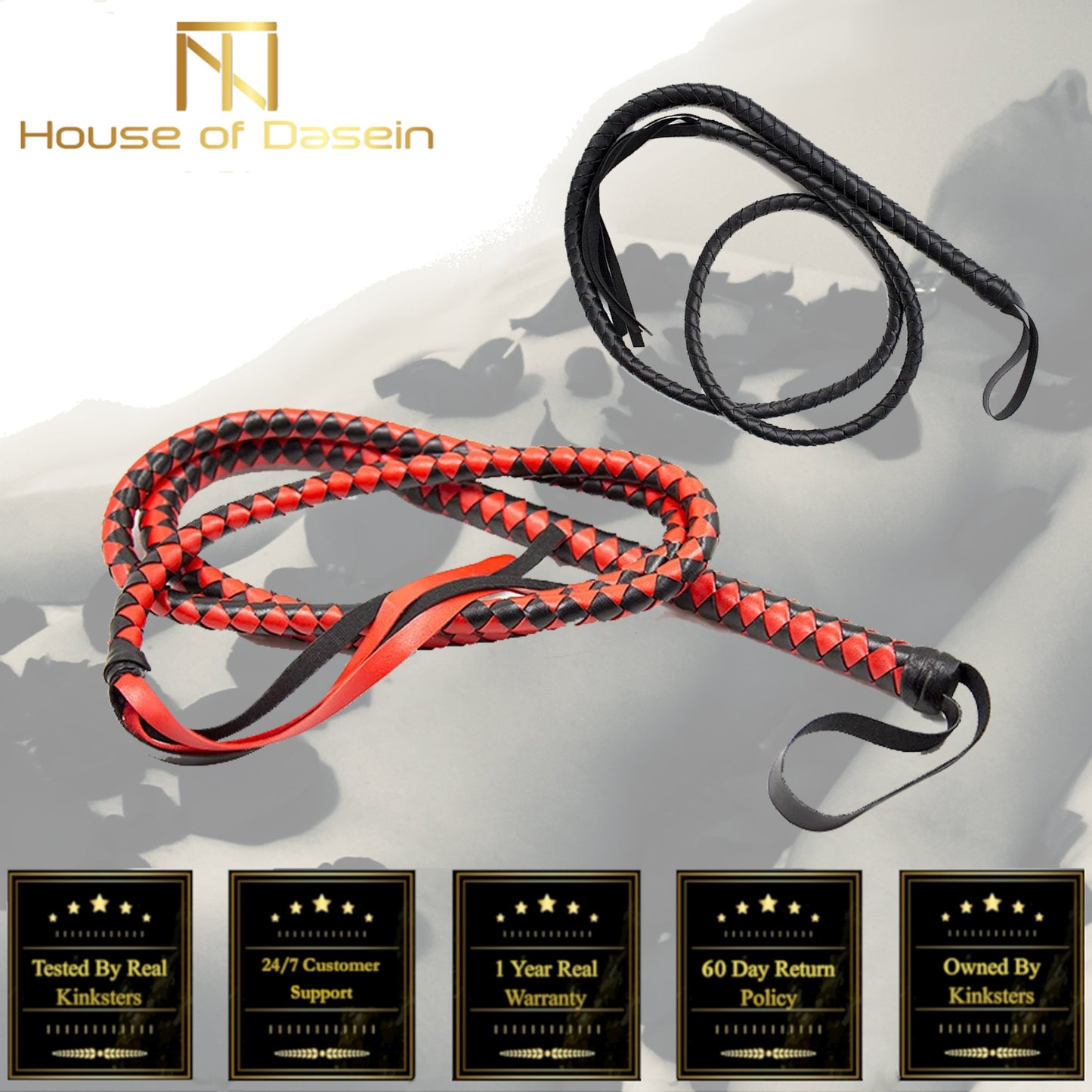 Black Red Snake Whip 210Cm Impact Play Spanking Bondage Kink Fetish