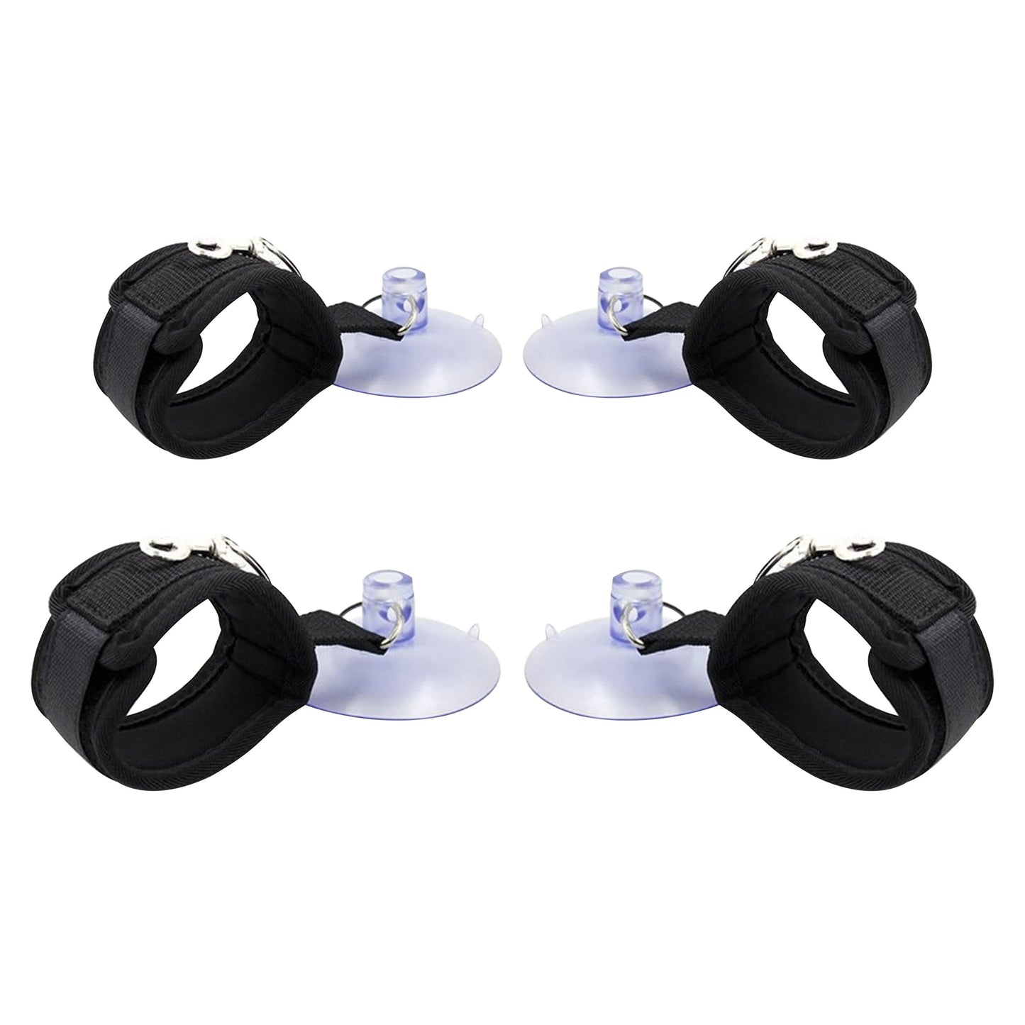 Black Suction Cup Handcuffs Ankle Cuffs Shower Restraints Bdsm Bondage