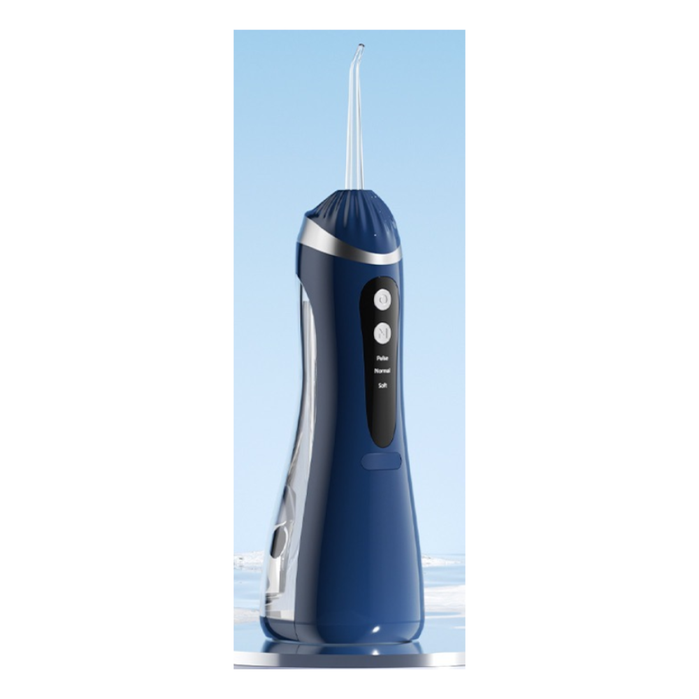 Blue Cordless Water Flosser & Oral Irrigator - Portable Teeth Cleaner With 3 Modes 4 Jet Tips