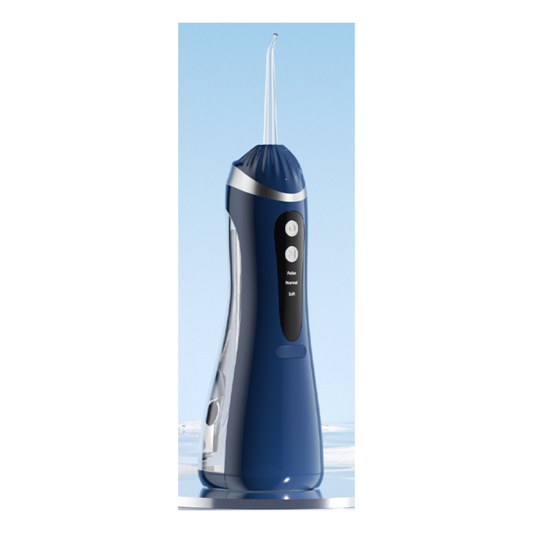 Blue Cordless Water Flosser & Oral Irrigator - Portable Teeth Cleaner With 3 Modes 4 Jet Tips