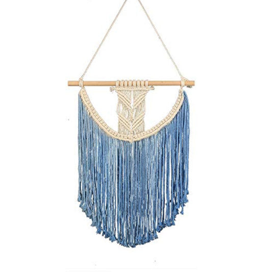 Blue Boho Macrame Wall Hanging Tapestry Decor