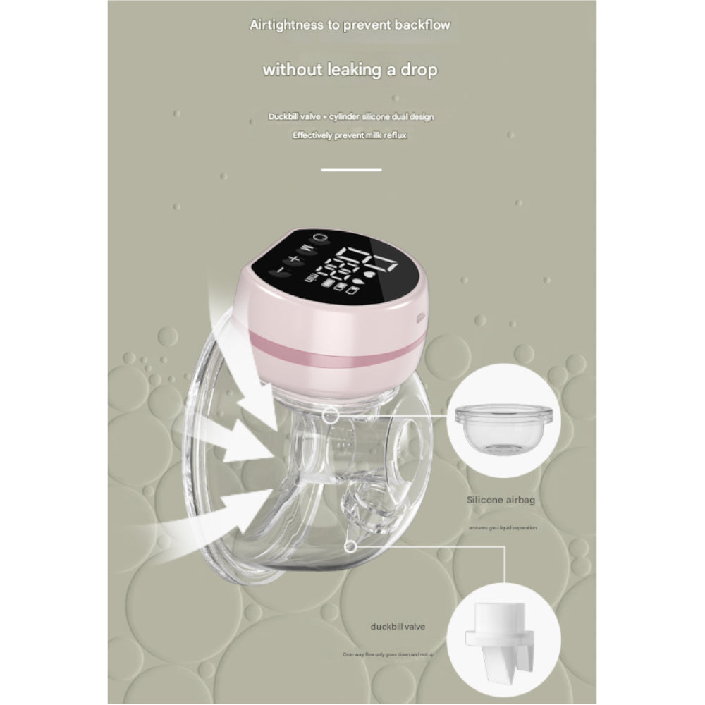 Blue Hands Free Wearable Electric Breast Pump Portable Quiet & Rechargeable With Led Display