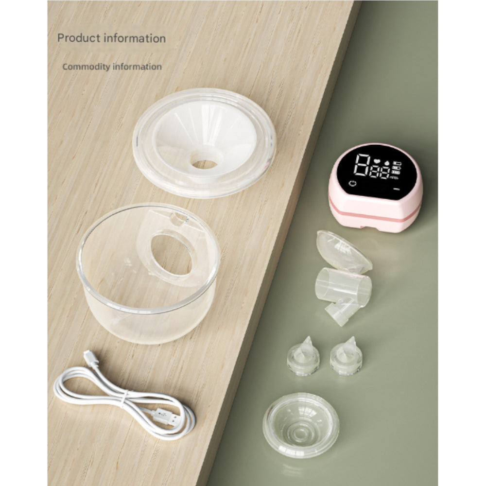 Blue Hands Free Wearable Electric Breast Pump Portable Quiet & Rechargeable With Led Display