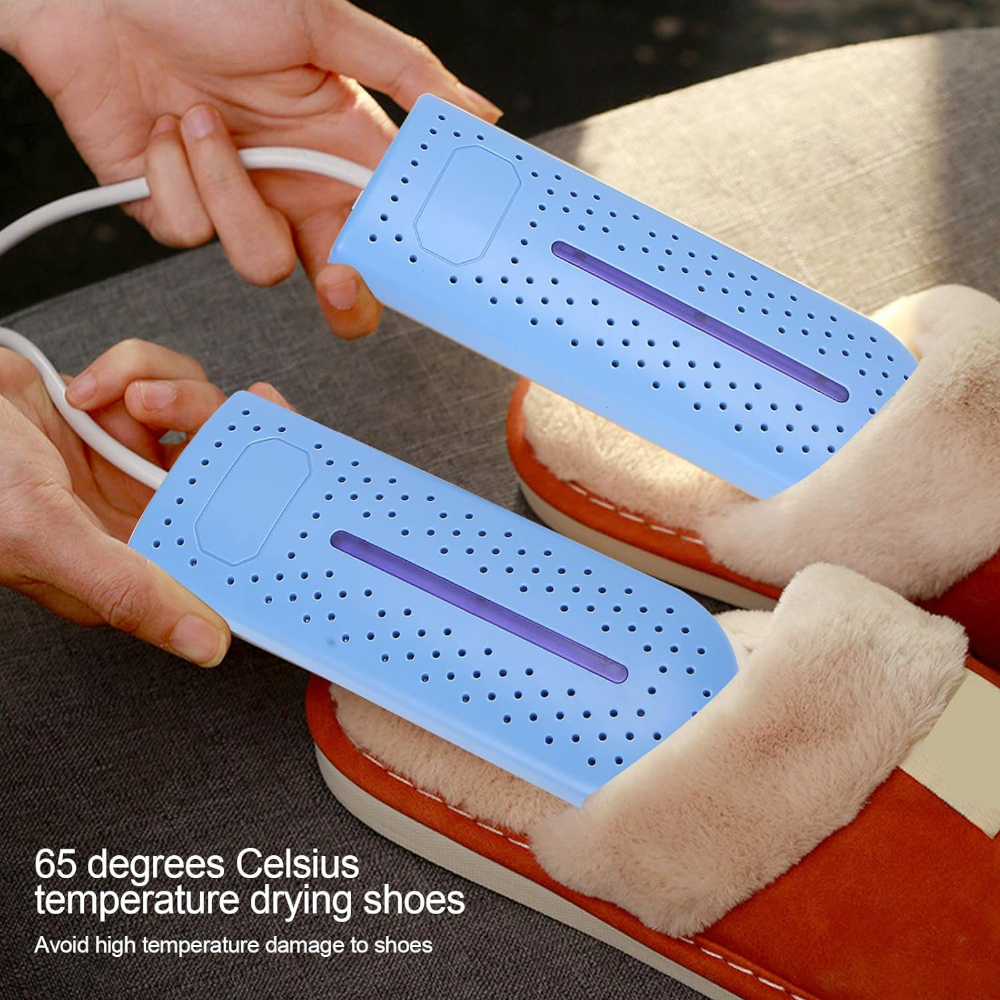 Blue Usb Shoe Dryer & Deodorizer Constant Temperature Electric Boot Warmer With Uv Sanitizer